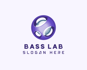 3D Purple Futuristic Sphere logo design