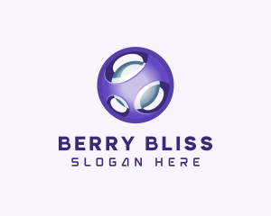 3D Purple Futuristic Sphere logo design