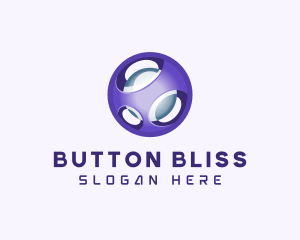 3D Purple Futuristic Sphere logo design