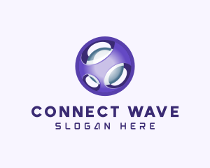 3D Purple Futuristic Sphere logo design