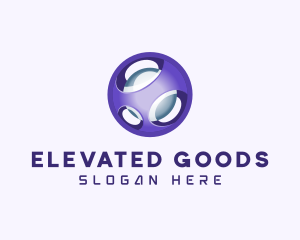 3D Purple Futuristic Sphere logo design