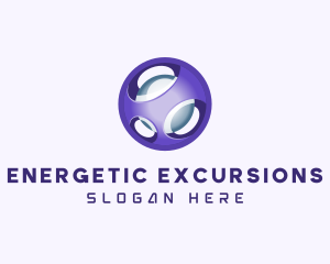 3D Purple Futuristic Sphere logo design