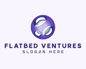 3D Purple Futuristic Sphere logo design