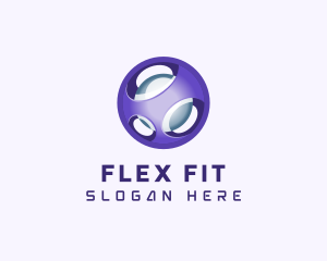 3D Purple Futuristic Sphere logo design