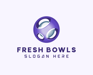 3D Purple Futuristic Sphere logo design