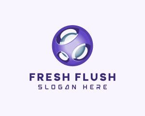 3D Purple Futuristic Sphere logo design