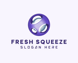 3D Purple Futuristic Sphere logo design