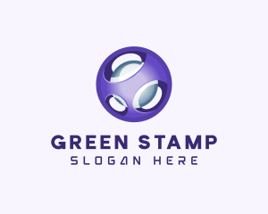 3D Purple Futuristic Sphere logo design