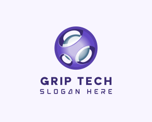 3D Purple Futuristic Sphere logo design