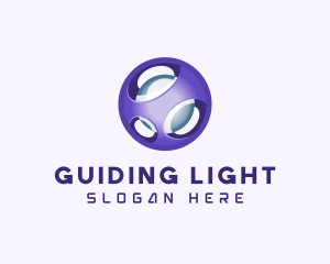 3D Purple Futuristic Sphere logo design