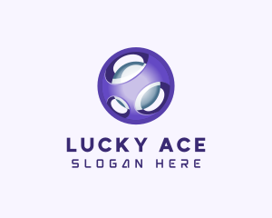 3D Purple Futuristic Sphere logo design