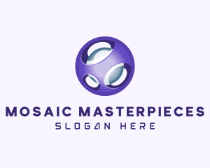 3D Purple Futuristic Sphere logo design