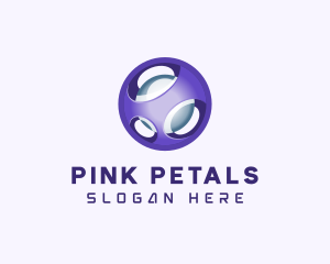 3D Purple Futuristic Sphere logo design