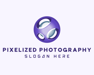 3D Purple Futuristic Sphere logo design