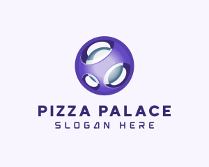 3D Purple Futuristic Sphere logo design