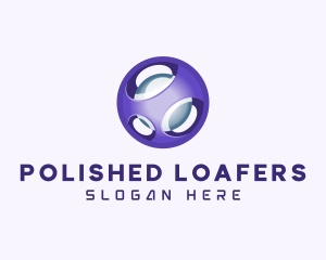 3D Purple Futuristic Sphere logo design