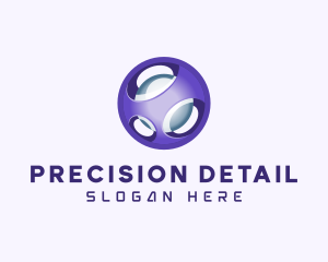 3D Purple Futuristic Sphere logo design