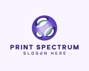 3D Purple Futuristic Sphere logo design