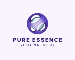 3D Purple Futuristic Sphere logo design