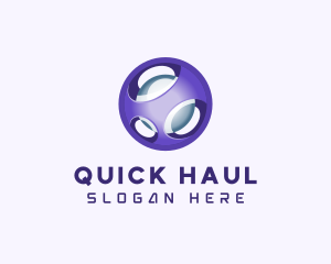 3D Purple Futuristic Sphere logo design