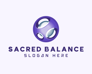 3D Purple Futuristic Sphere logo design