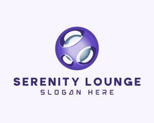 3D Purple Futuristic Sphere logo design