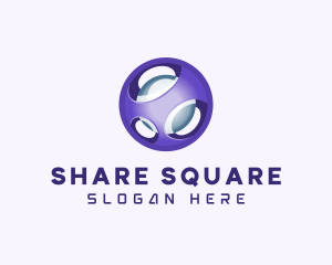 3D Purple Futuristic Sphere logo design