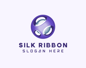 3D Purple Futuristic Sphere logo design