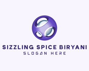 3D Purple Futuristic Sphere logo design