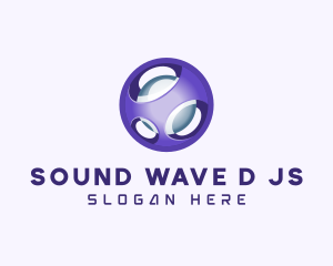 3D Purple Futuristic Sphere logo design