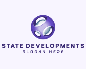 3D Purple Futuristic Sphere logo design