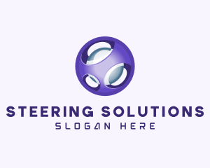 3D Purple Futuristic Sphere logo design