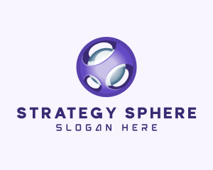 3D Purple Futuristic Sphere logo