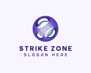 3D Purple Futuristic Sphere logo design