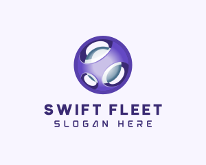 3D Purple Futuristic Sphere logo design