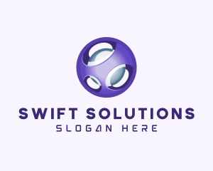 3D Purple Futuristic Sphere logo design