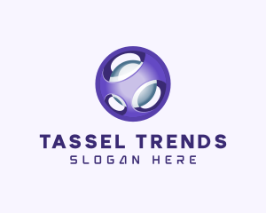 3D Purple Futuristic Sphere logo design