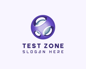 3D Purple Futuristic Sphere logo design