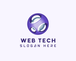 3D Purple Futuristic Sphere logo design