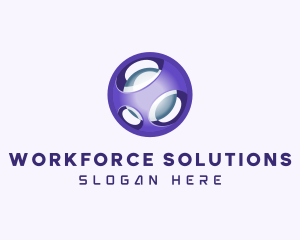 3D Purple Futuristic Sphere logo design