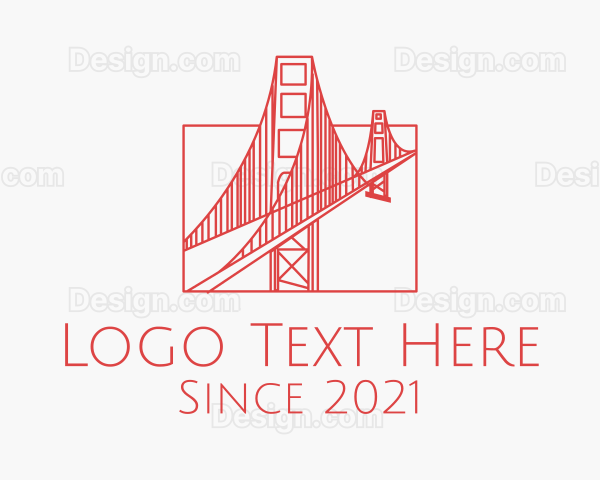 Red Outline Bridge Logo