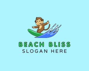 Beach Monkey Surfer logo design