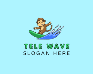 Beach Monkey Surfer logo design