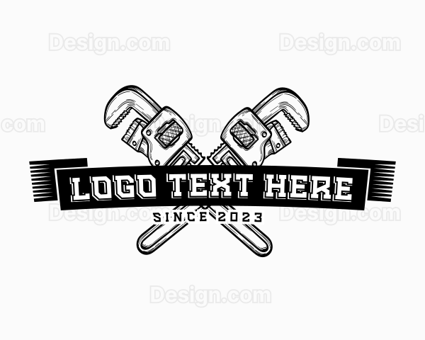 Plumbing Pipe Wrench Logo