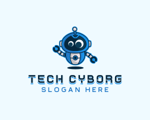 Cyborg Robot Technology logo design