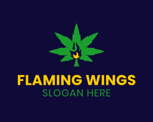 Cannabis Leaf Flame logo design