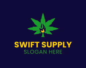 Cannabis Leaf Flame logo