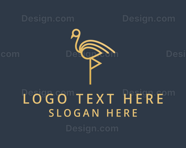 Wild Flamingo Bird Logo