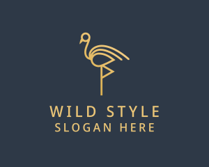 Wild Flamingo Bird logo design