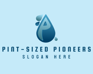 Water Droplet Letter P logo design